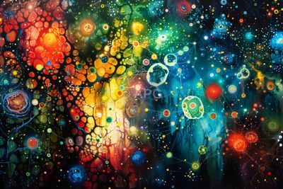 Abstrakte Zellstruktur und kosmische Opale